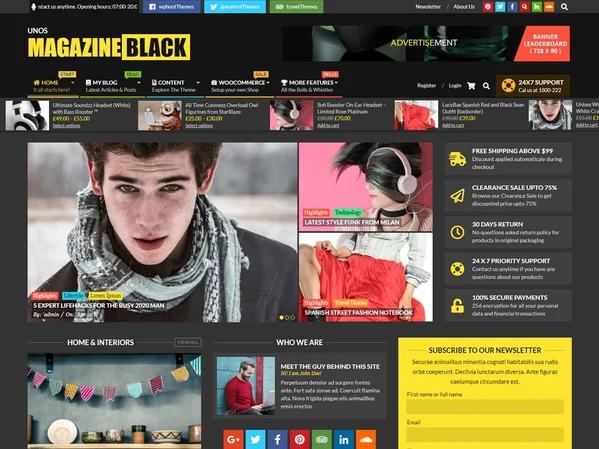 Unos Magazine Black